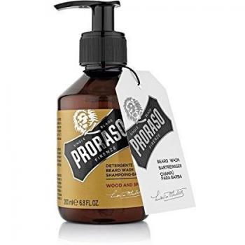 Proraso Beard Wash Wood & Spice, 200ml, Scented Beard Shampoo Softens, Conditions, and Gently Removes Impurities, Made in Italy
