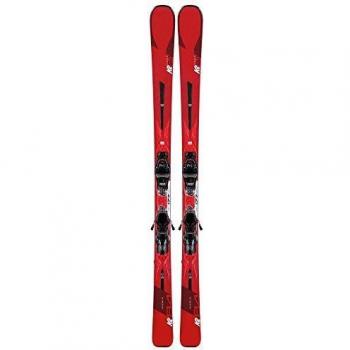 K2 Ikonic 84 - Pack de esquí con Fijaciones M3 12 TCX Light Quikclik para Hombre, Color Rojo, Rojo, 163 cm