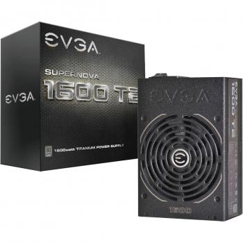 EVGA Supernova 1600 T2 80+ Titanio, 1600 W Modo Eco NVIDIA SLI y Crossfire Ready, Totalmente Integrados Garantía de 10 años, Fuente de alimentación 220-T2-1600-X2
