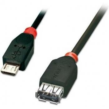 Cable USB 2.0 OTG Micro-B a A de 1m, Alta Velocidad, Color Negro
