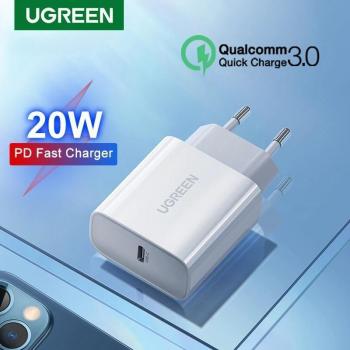 Cargador Ugreen 20W con entrada USB tipo C (modelo CD137)