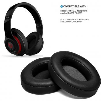 WADEO Reemplazo de Almohadillas, 2 Piezas Cojín de Almohadillas de Espuma para Beats Studio 2.0 Wired/Wireless B0500 B0501 Auriculares y Beats Studio 3.0