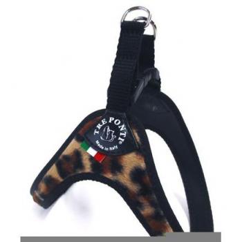 Arnés Reflectante Estampado Leopardo para Perros Tre Ponti, con cierre de plástico, fabricado en piel imitación, peso de 65 gramos