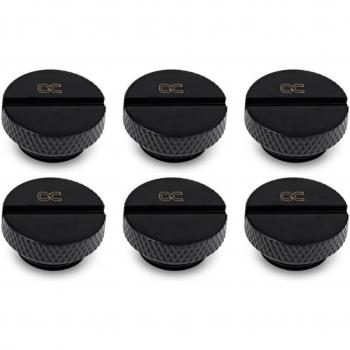 Tapón de rosca G1/4 para refrigeración líquida - Set de 6 piezas color negro profundo