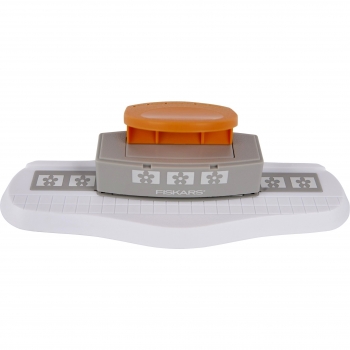 Fiskars Kit Inicial de Perforadora de Bordes con Diseños Intercambiables, Color Gris/Blanco/Naranja, Modelo 1004688