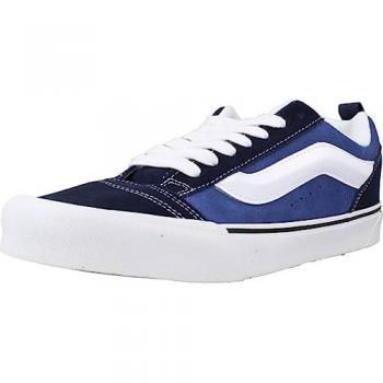 Zapatillas Vans Knu Skool Azul, calzado hombre, material de piel y ante, color azul con detalles en blanco, diseño unisex, talla 38
