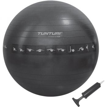 Tunturi-Fitness 14TUSFU142 Tunturi Bola de gimnasio 65 cm, Negro, Anti-ráfaga