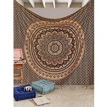Aakriti Gallery Tapestry Queen Ombre Gift Hippie Tapestries Mandala Bohemian Psychedelic Intricate Indian Bedspread 92x82 Inches