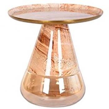 Mesa auxiliar DKD Home Decor Cristal Bicolor Hierro 50 x 50 x 49 cm