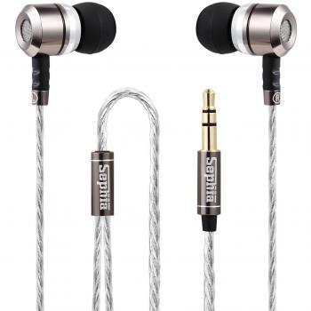 Auriculares In-Ear Sephia SP3060 con Conector de 3.5mm, Sonido con Potente Bajo, Cable sin Enredos y Puntas S/M/L, Color Negro