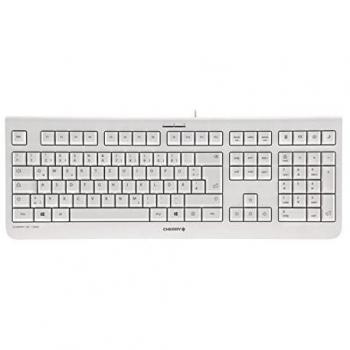 Cherry KC 1000 - Teclado USB - Diseño Plano - Cableado - El ángel Azul - Aprobación GS - Teclado empresarial - Diseño BE - Blanco