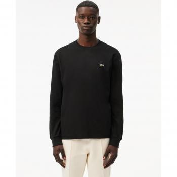 Camisa de Manga Larga de Algodón Lacoste para Hombre Negra