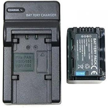 Heliomax 1x reemplazo batería VW-VBT380 VBT380 3900mah + cargador AC alimenter para Panasonic Camcoder WX970 VX870 V770 W570 V270 V160 V720 V710 V520 V510 V250M V210 V1105 X G9 X