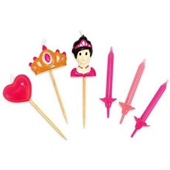 ScrapCooking 0355 Juego de 12 Velas/Princesa Set de 3 Velas parafina 22 x 10 x 2 cm, Multicolor
