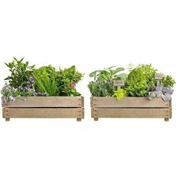 Plage Decoración Mural Adhesiva con Diseño Jardincito En Tiestos De Madera, Vinilo, Multicolor, 48x3x68 cm