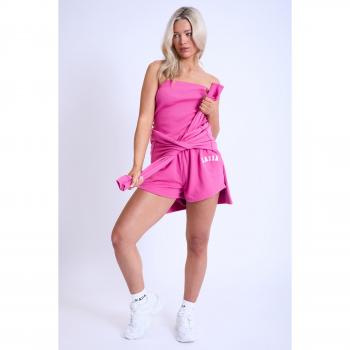 Kaiia Logo Mini Sweat Shorts Hot Pink