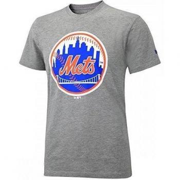 New Era Ne96464Fa16 Mlb Roundall Tee Neymet - Camiseta manga corta-Línea New York Mets para hombre, color gris, talla M