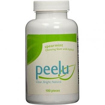 the Peelu Co. Chewing Gum, Spearmint, 100-Count