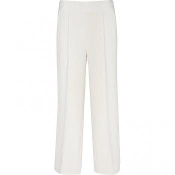 Cambio Elegant Trousers with Wide Waistband and Cropped Length, Beige, Female, Size: 2XL
