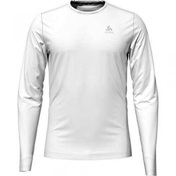 Odlo T-Shirt l/s Crew Neck F-Dry Camiseta, Hombre, Blanco, Large