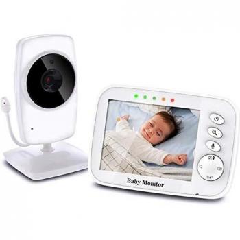 Vigilabebés con Cámara Monitor de Bebé Inteligente con Pantalla LCD 3.2 y Cámara con Visión Nocturna Comunicación Bidireccional