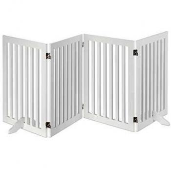 Barrera de Seguridad Ajustable para Perros y Bebés, 1 Ud., 70x206,5 cm, MDF, Blanco
