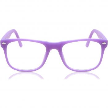 Square Full Rim Plastic Kids' Prescription Glasses - Purple - Size 47 - Blue Light Block Available - Free Lenses - SmartBuy Kids
