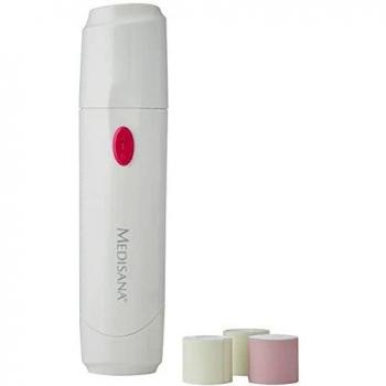 Medisana NP 860 Pulidor de uñas eléctrico para uñas naturales, juego de cuidado de uñas con 4 accesorios, lima de uñas eléctrica con 2 velocidades