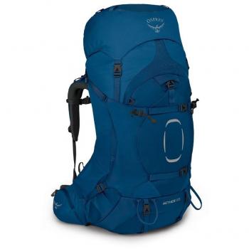 Mochila Deportiva Osprey Aether 65 L, capacidad de 68 litros, sistema de suspensión AirScape para comodidad y ventilación, cinturón lumbar ajustable, múltiples compartimentos y bolsillos de acceso fácil, compatible con