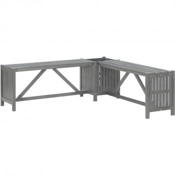 vidaXL Garden Corner Bench with Planter 117cm Solid Acacia Wood Grey