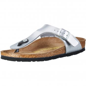 Birkenstock Gizeh Silver Birko-Flor Flip-Flops for Women, Size 36 EU