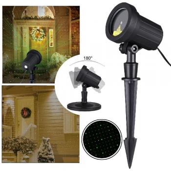 Proyector LED láser con control remoto para interiores y exteriores, proyección de estrellas, 100m², temporizador