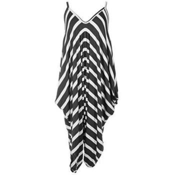 De Mujer Italian Lagenlook Quirky Con correas Jersey Viscosa Raya Gruesa Tulipa vestido enterizo Talla Única TALLAS 36-42 - sintético, Negro, 5% elastano 95% viscosa, Mujer, One Size
