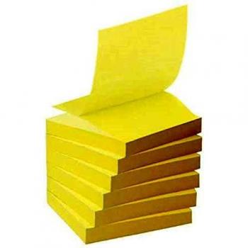 Pack de 6 Blocs de Notas Adhesivas Reposicionables Recicladas 76x76mm Post-it Amarillo