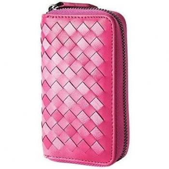 esdrem Lujo clave de piel de cordero Funda de piel tipo cartera para llaves de coche con 6 ganchos para llaves, dos compartimentos para tarjetas de tus monedas o, color Negro, talla