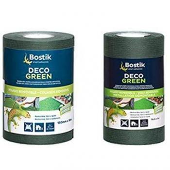 Bostik, Banda de Unión adhesiva para instalación de Césped Artificial, Doble cara, Interior y Exterior, Instalación Removible y discreta, Deco Green, Verde, Rollo de 15 m x 10 m