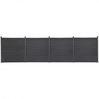 Conjunto de paneles de valla WPC gris 699x186 cm