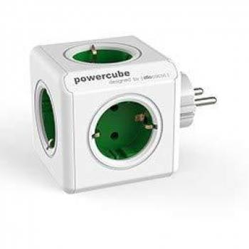 PowerCube Original USB Verde - Enchufe múltiple con 5 salidas y puerto USB