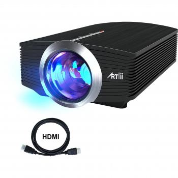 Proyector, Proyectores Artlii LED 1600 Lúmenes Hasta 130 compatible con iPhone Android ordenadores Portátiles Tablets, Mini Proyector Portatil ideal para TV Videojuegos Partidos de fútbol Películas