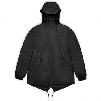 Rains Fishtail Jacket - Black - Unisex, Size: M (female), Size: 12