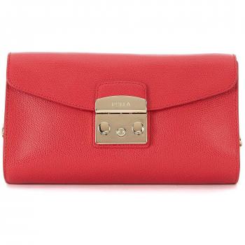 Furla Bolso con bandolera Metropolis en piel roja