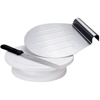 GA Homefavor Bandejas para Tartas Decoración de Pasteles de 28 cm Soporte Rotativo para Hornear, Incluye Espátula y Elevador de Pasteles