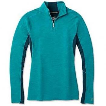 Smartwool Merino Sport 250 - Camiseta de Manga Larga con Cierre de 1/4 para Mujer, Merino Sport 250 - Camiseta de Manga Larga con Cremallera 1/4, Mujer, Color Peacock Heather, tamaño Medium