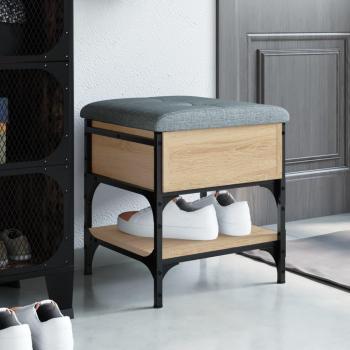 Banco zapatero de roble Sonoma 42x42x45 cm madera multicapa marrón