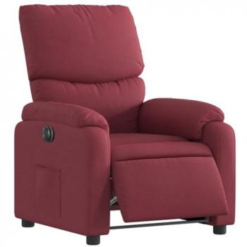 Sillón Reclinable Eléctrico de Tela en Gris Claro, Gris Oscuro y Negro, Sillón Dormitorio Cómodo, Silla Relax Sofá con Respaldo y Reposabrazos Ajustables