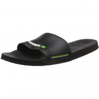 Havaianas Slide Brasil - Chanclas Unisex de Baño en Color Negro con Logo de Brasil