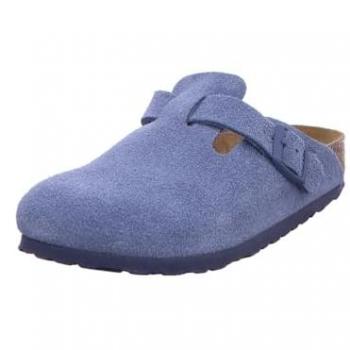 Birkenstock Boston BS Suede Clogs - Blue