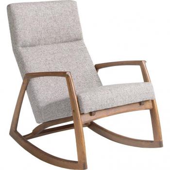 Sillón mecedora ANGEL CERDÁ 5106C en tela gris, dimensiones 68 x 90 x 96 cm