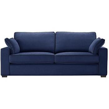 Sofá de 3 Plazas Serena Tacto Algodón Extra Suave Azul Navy 204x96x90 cm