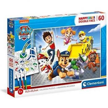 Clementoni- PZL 60 Colorear Paw Patrol Puzzle Infantil, Multicolor